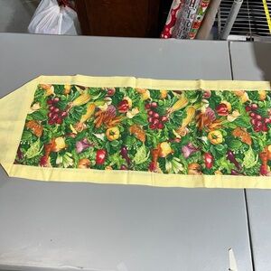 Colorful Vegetable Print Table Runner